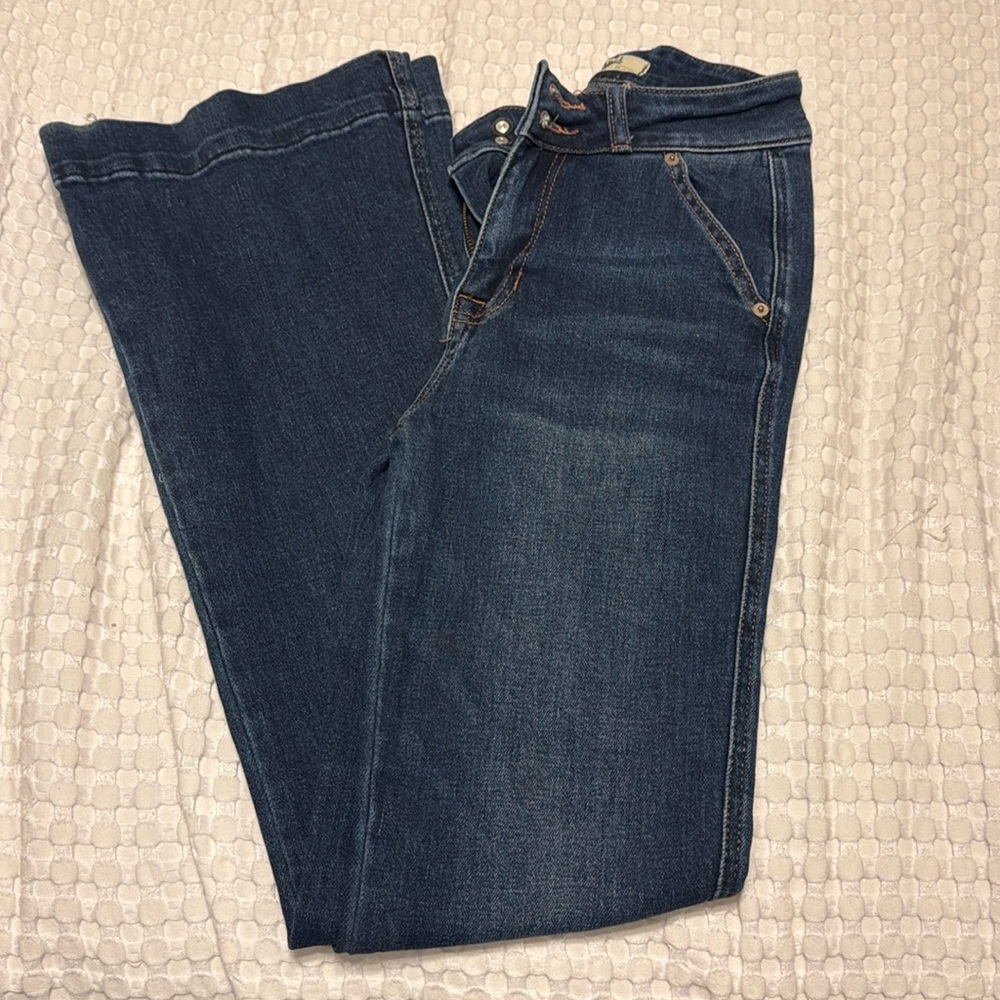 Rock and roll denim high rise trouser jeans worn twice size 25x34